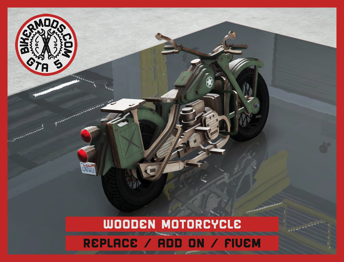 Wooden Motorcycle (Replace / Add On / FiveM) 37k Poly