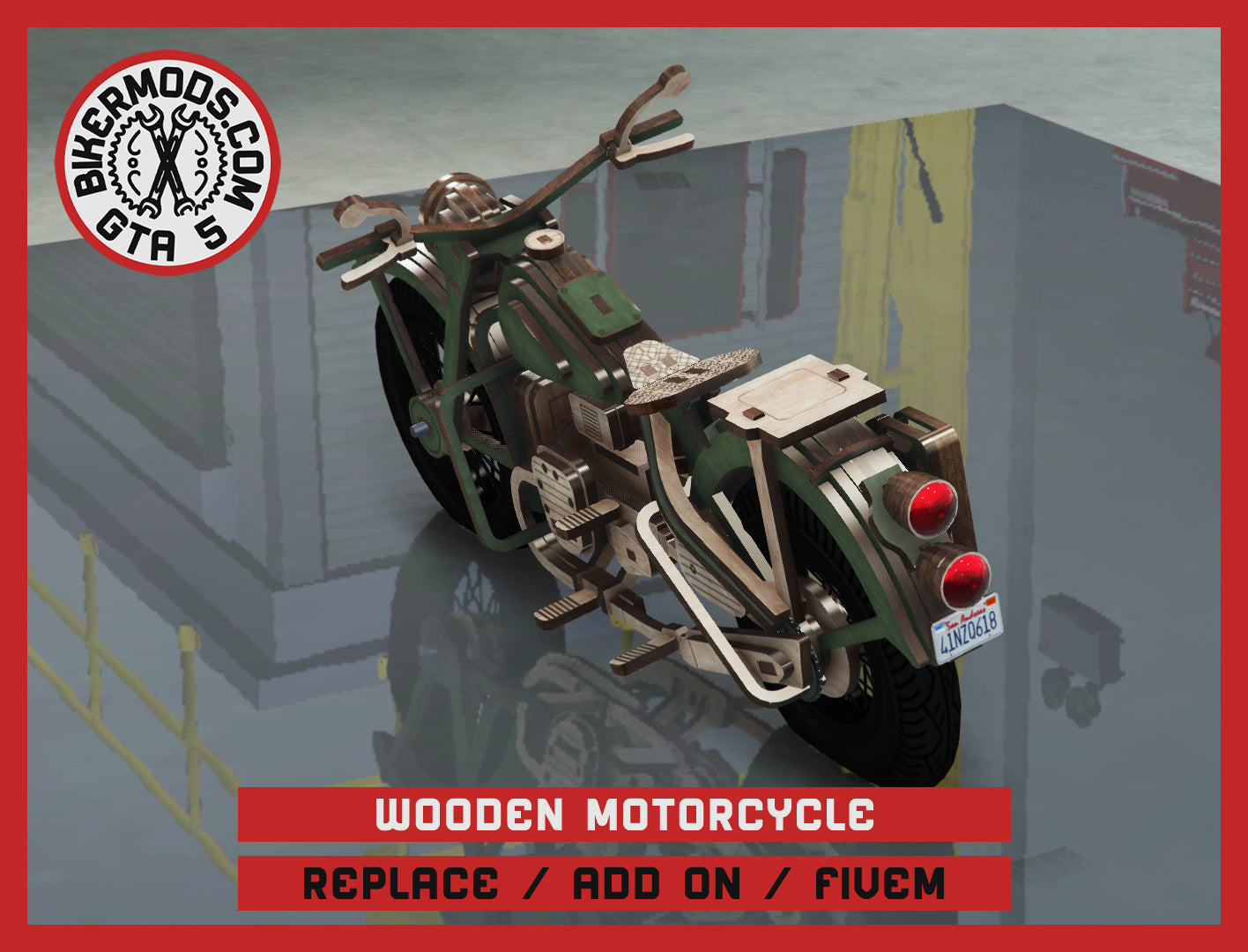 Wooden Motorcycle (Replace / Add On / FiveM) 37k Poly