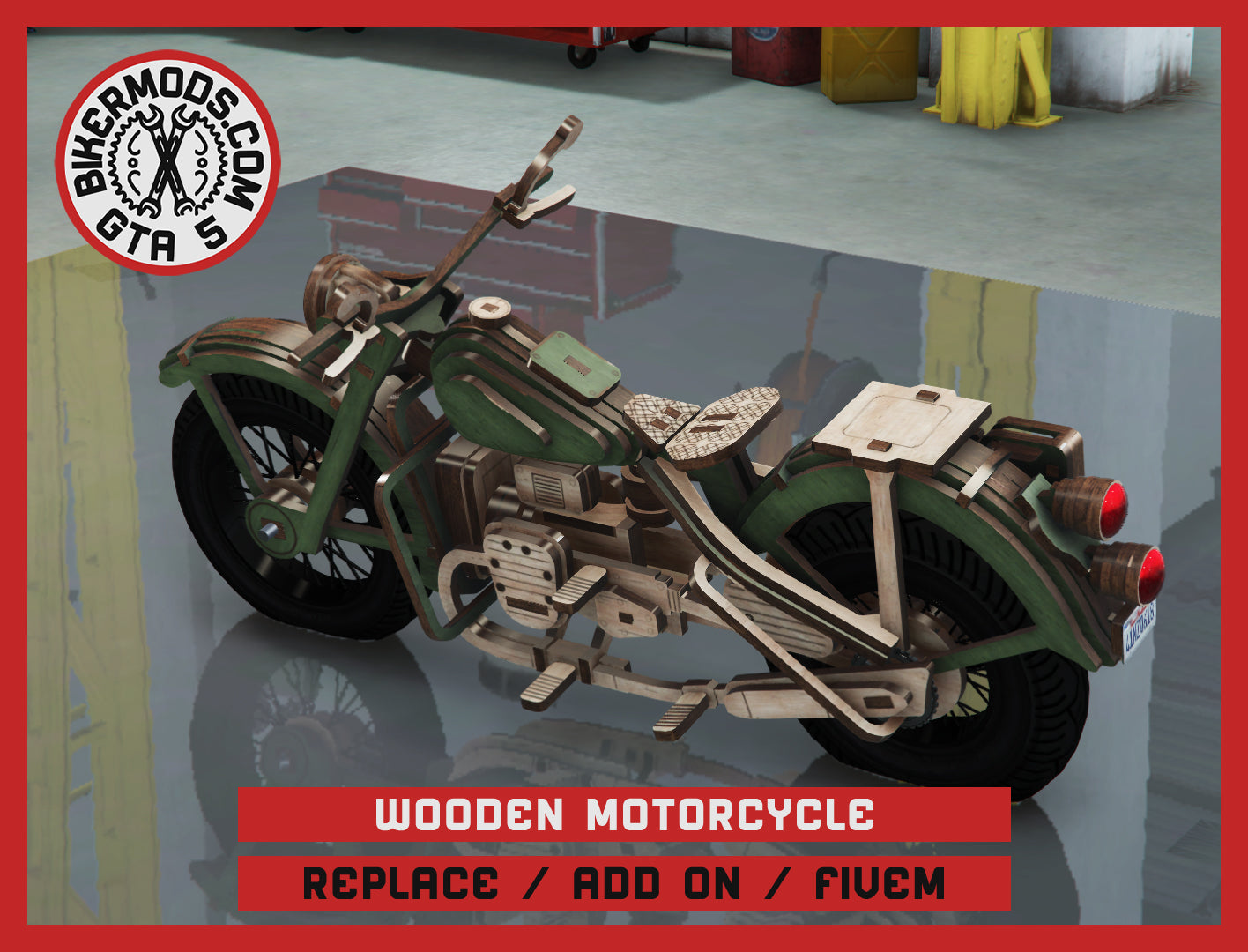 Wooden Motorcycle (Replace / Add On / FiveM) 37k Poly