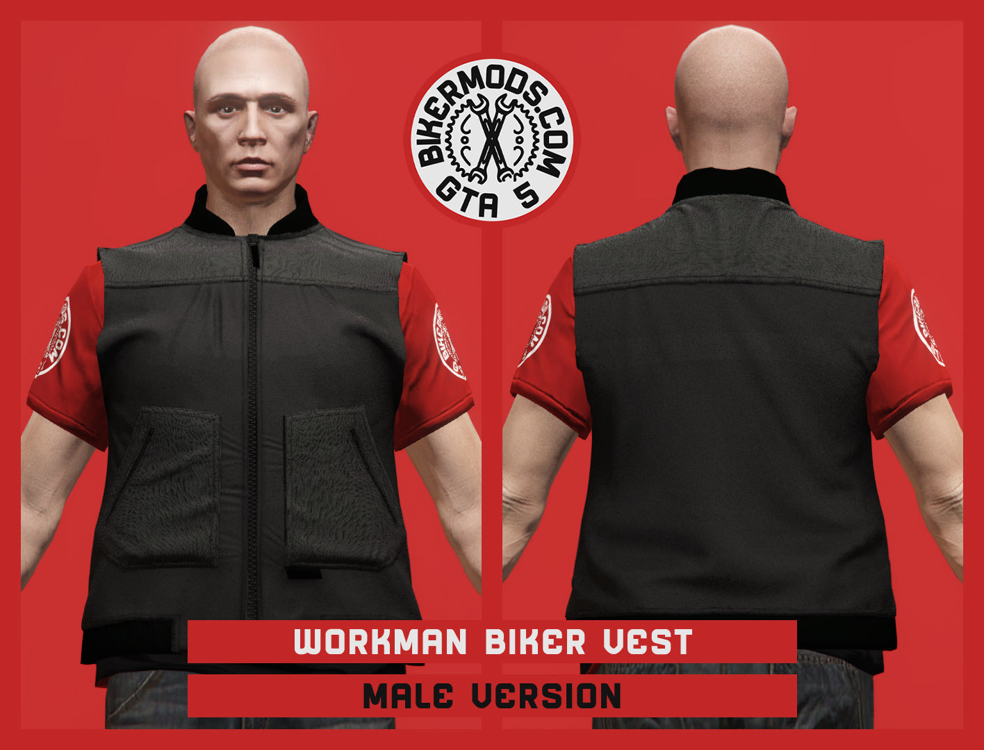 Workman Biker Vest (Male) Black Style