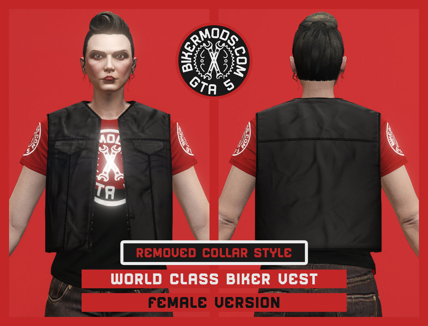 World Class Biker Vest (Female) No Collar Style