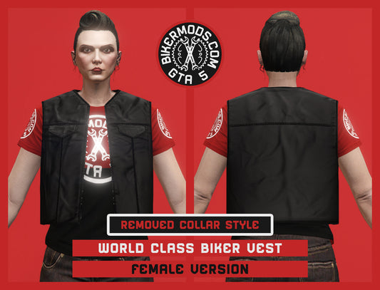 World Class Biker Vest (Female) No Collar Style