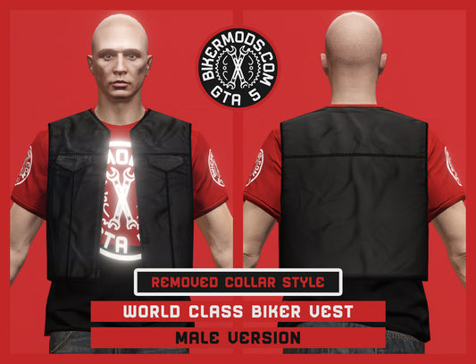 World Class Biker Vest (Male) No Collar Style