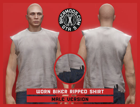 Worn Biker Ripped Shirt (Male)