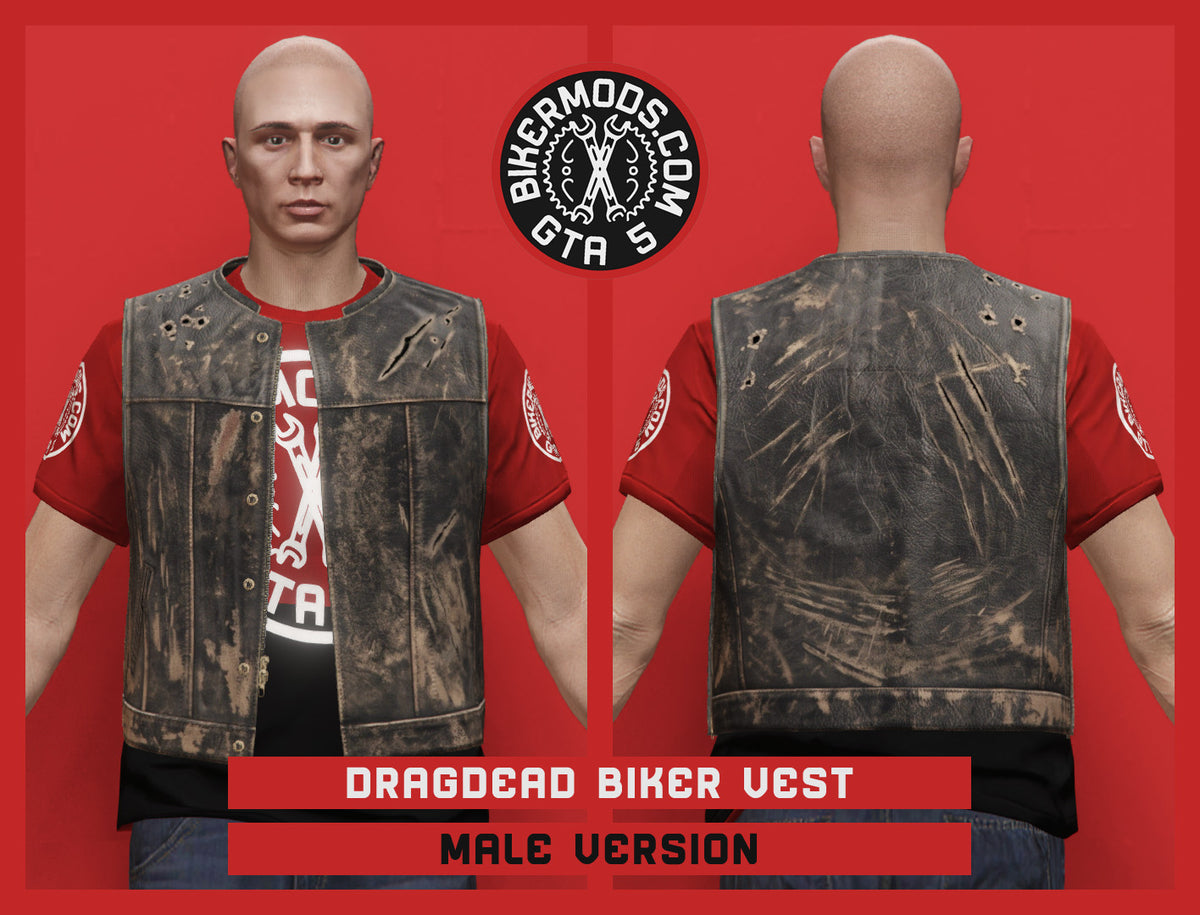 Worn Dragdead Deluxe Biker Vest (Male)