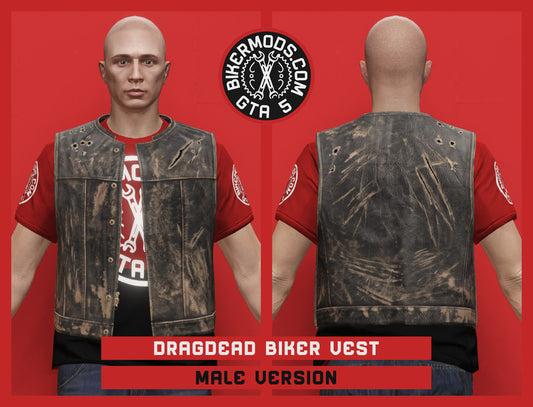 Worn Dragdead Deluxe Biker Vest (Male)