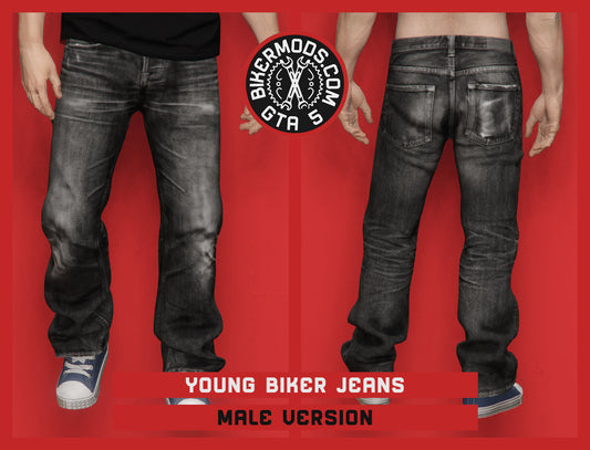 Young Biker Dark Jeans (Male)