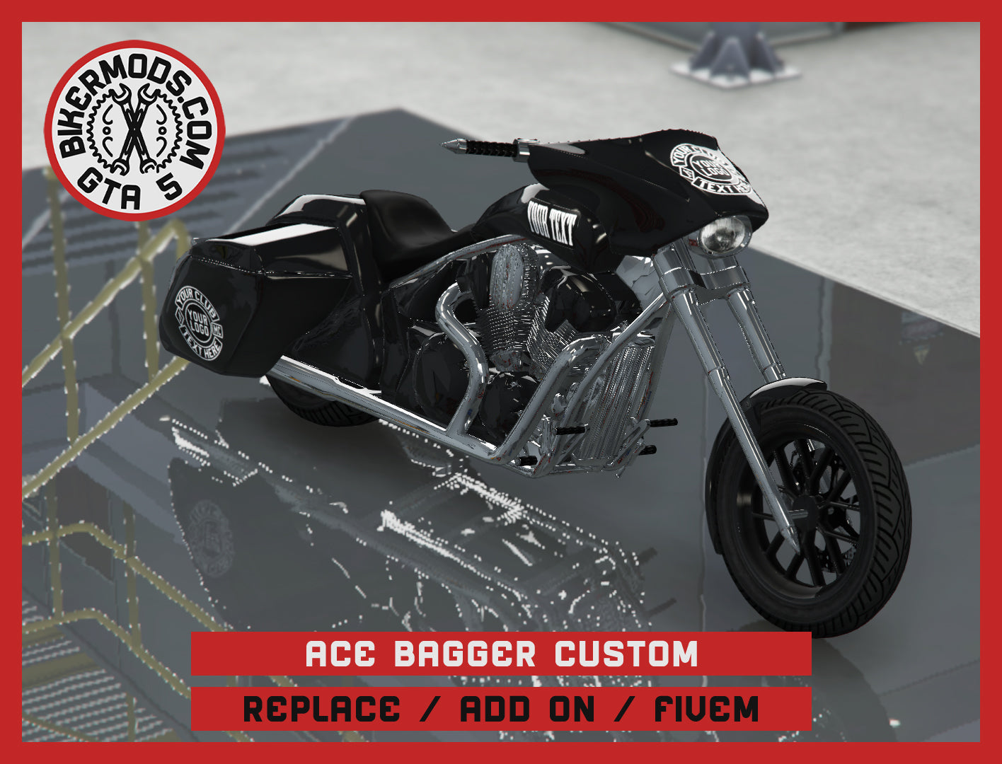 Ace Bagger Custom (Replace / Add On / FiveM) 190k Poly