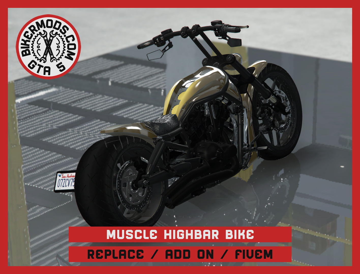 Muscle Highbar Bike (Replace / Add On / FiveM) 211k Poly