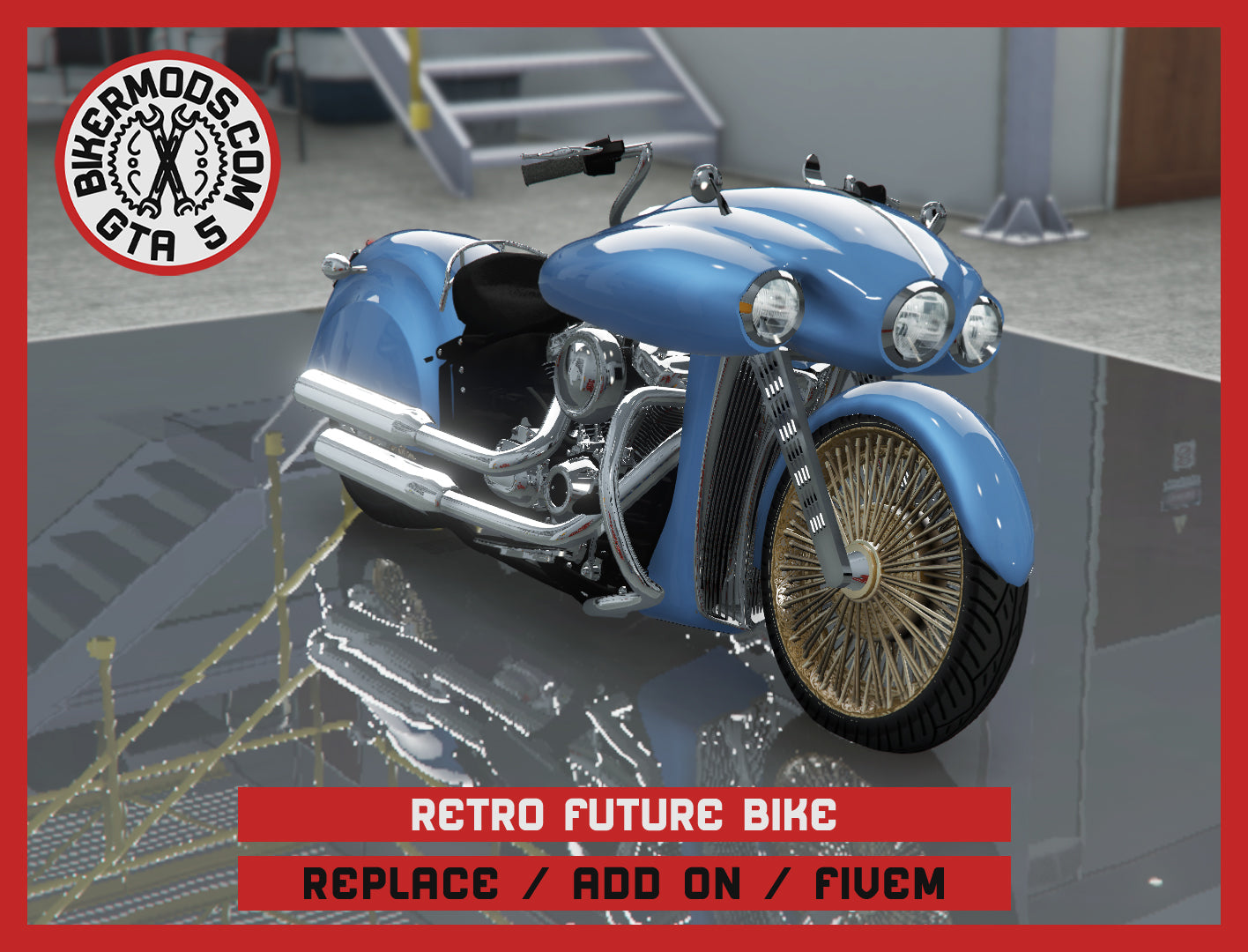 Retro Future Bike (Replace / Add On / FiveM) 181k Poly