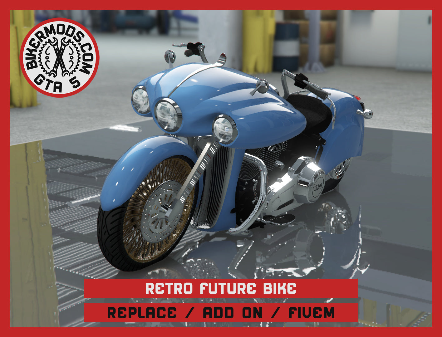 Retro Future Bike (Replace / Add On / FiveM) 181k Poly