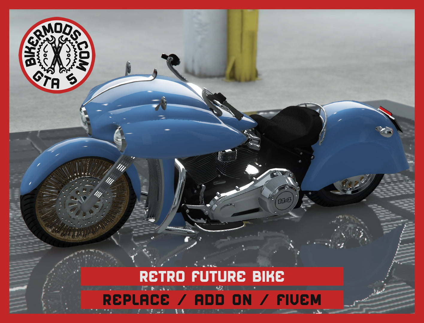 Retro Future Bike (Replace / Add On / FiveM) 181k Poly